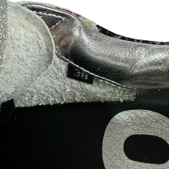 Anthropologie P448 John Flower Glitter Low Top Sneakers 38 8 New Black Floral - Picture 8 of 10